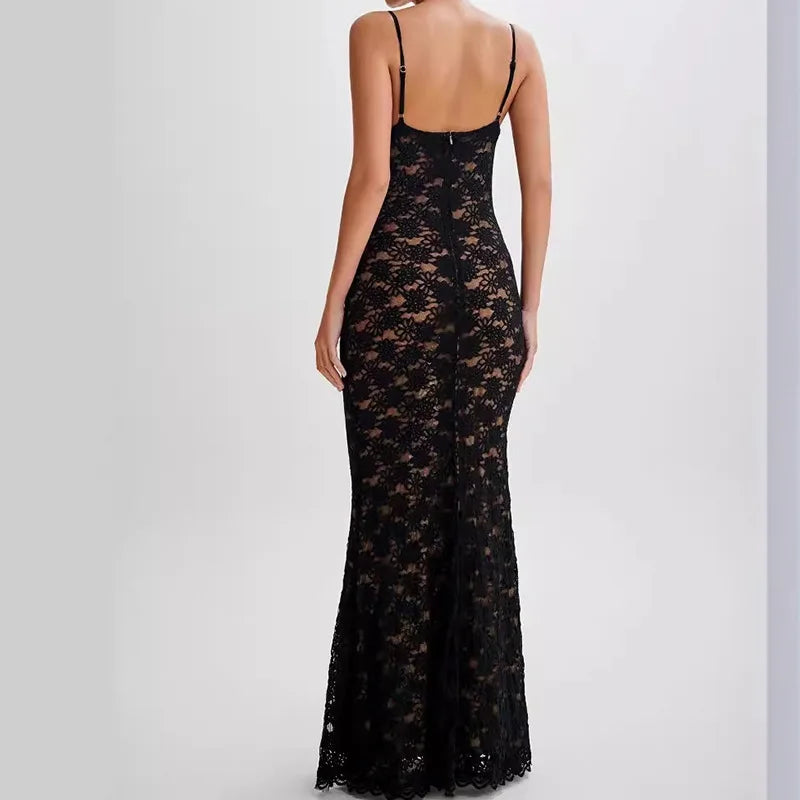 Luzere™ | Robe Évidée en Dentelle Noire