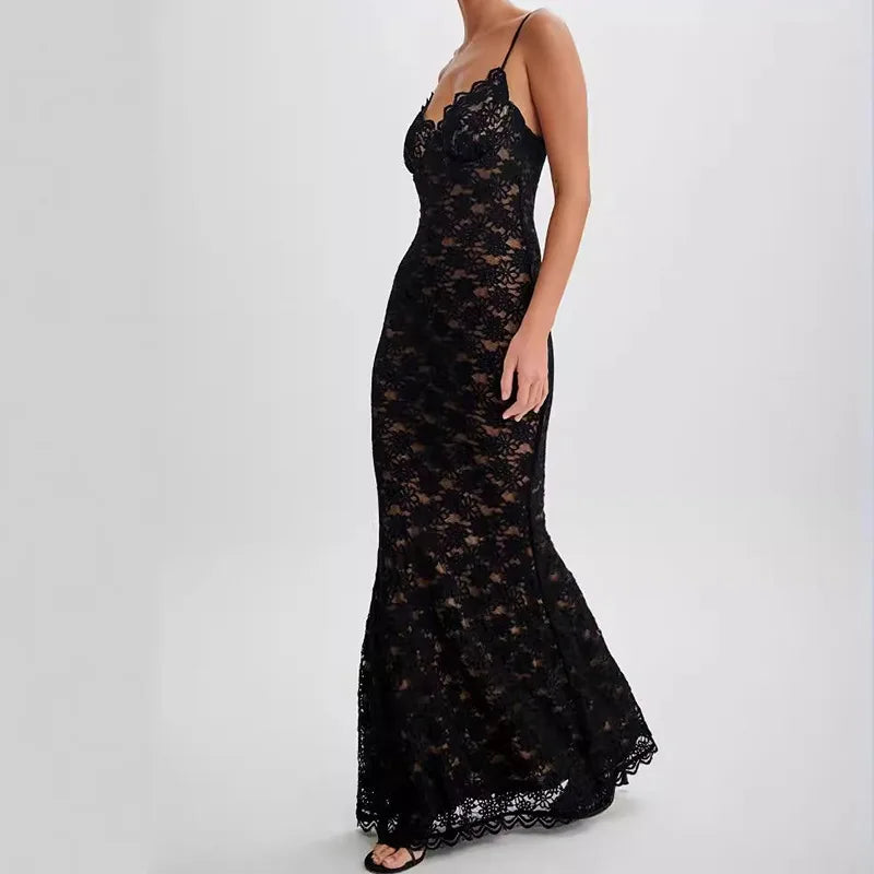 Luzere™ | Robe Évidée en Dentelle Noire