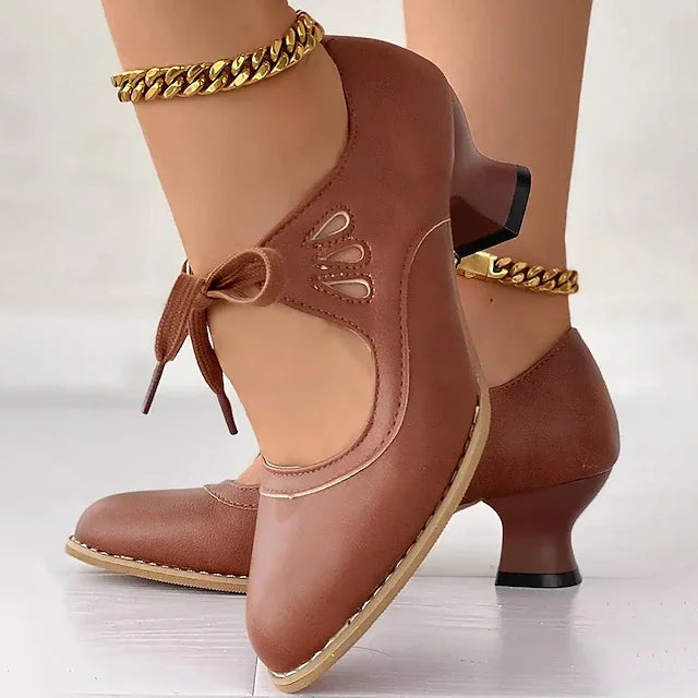 Luzere™ | Élégantes Talons en Cuir Vintage