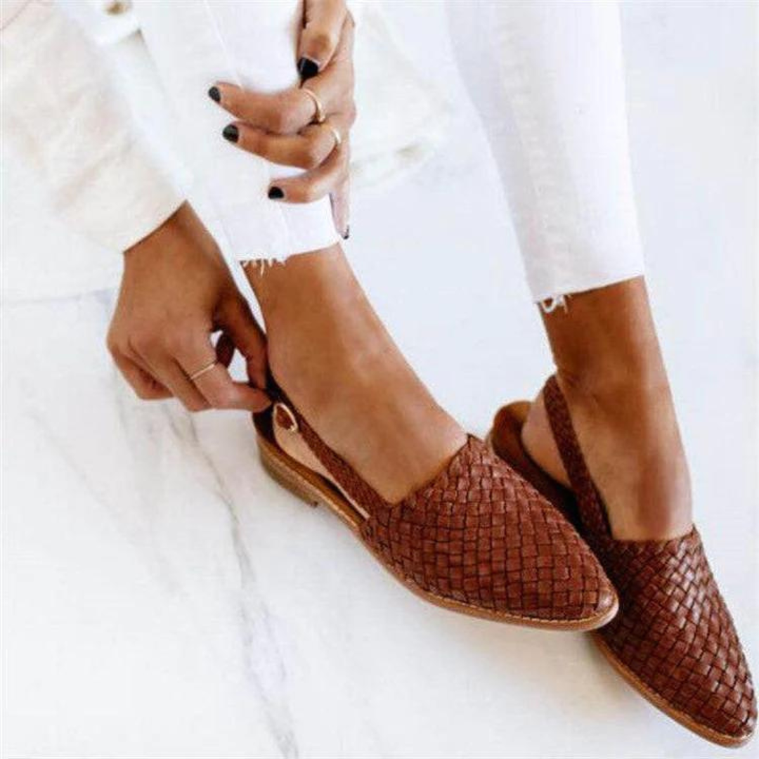 Luzere™ | Ballerines Élégantes en cuir tressé