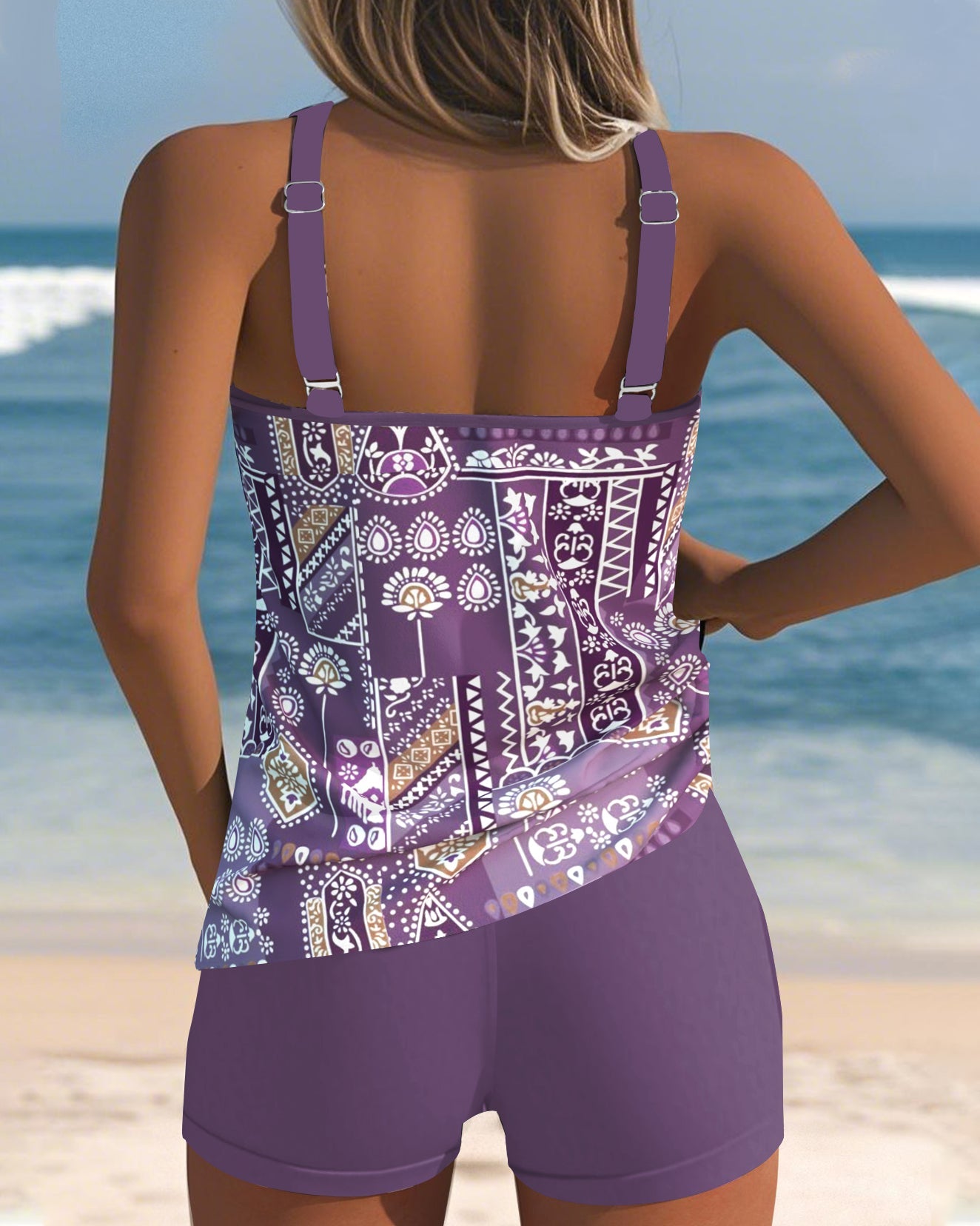 Luzere™ | Tankini Col U Deux Pièces Imprimé