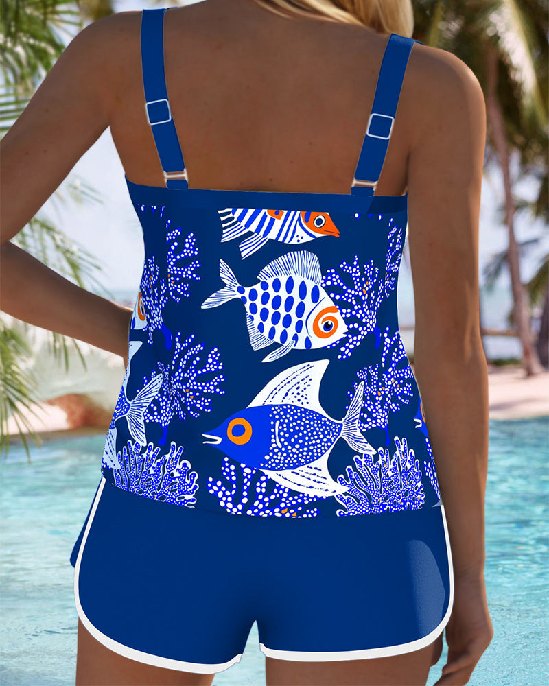 Luzere™ | Tankini Deux Pièces Imprimé Monde Océanique